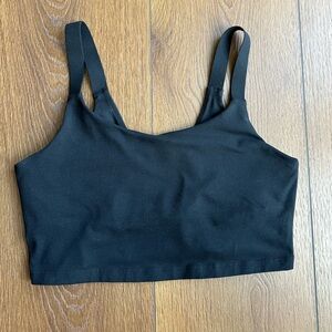 Aerie Black Cropped Tank Top with built in Bra